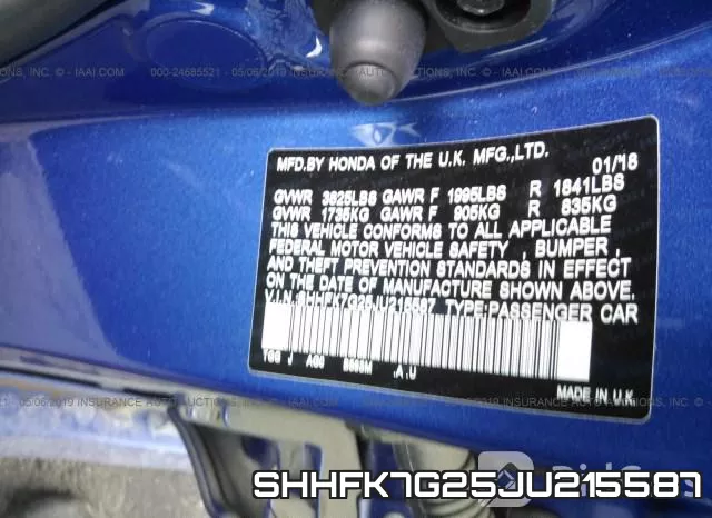 SHHFK7G25JU215587 фото 10