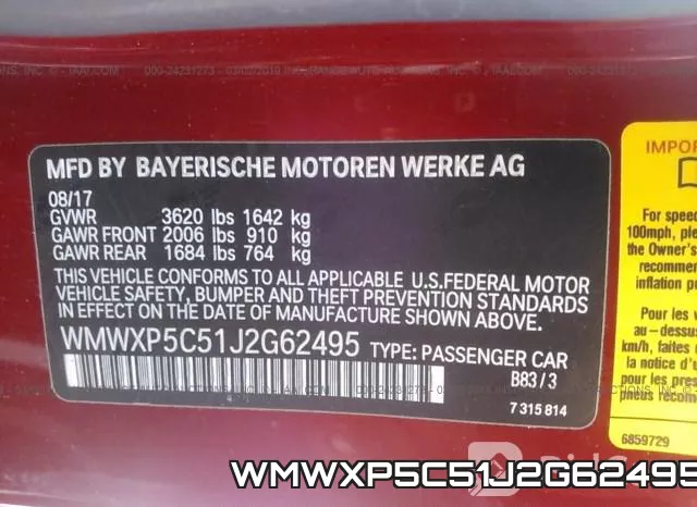 WMWXP5C51J2G62495 фото 10