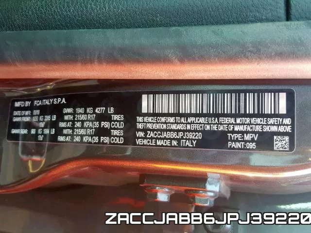 ZACCJABB6JPJ39220 фото 2