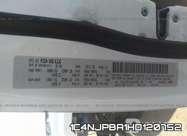 1C4NJPBA1HD120752 фото 10
