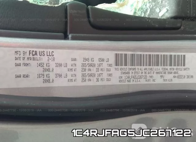 1C4RJFAG5JC267122 фото 10
