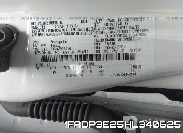 1FADP3E25HL340625 фото 10