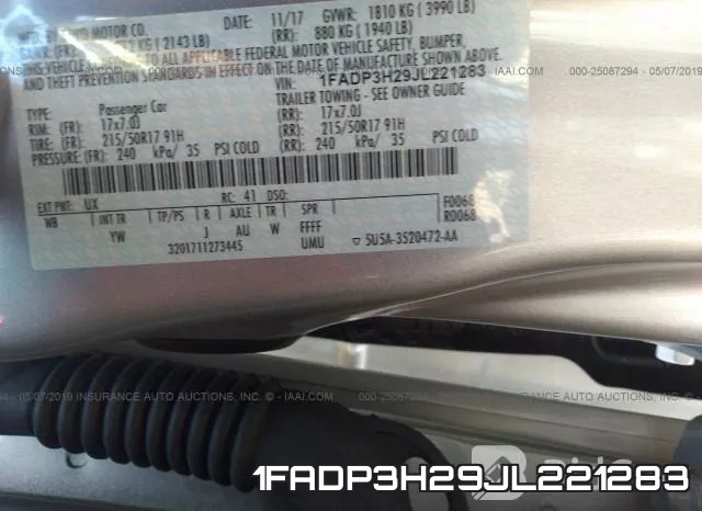 1FADP3H29JL221283 фото 10