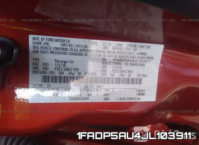 1FADP5AU4JL103911 фото 10