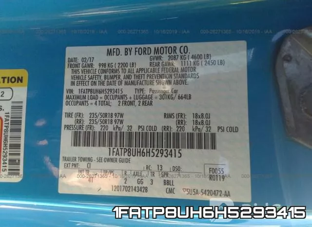 1FATP8UH6H5293415 фото 10