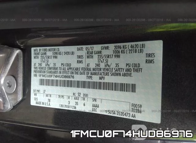 1FMCU0F74HUD86976 фото 10