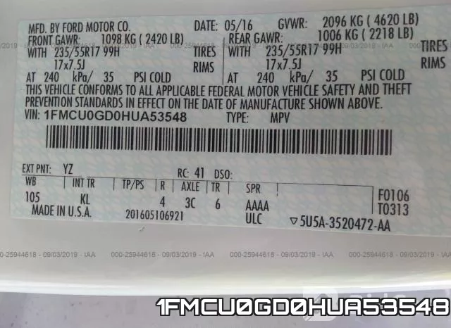 1FMCU0GD0HUA53548 фото 10