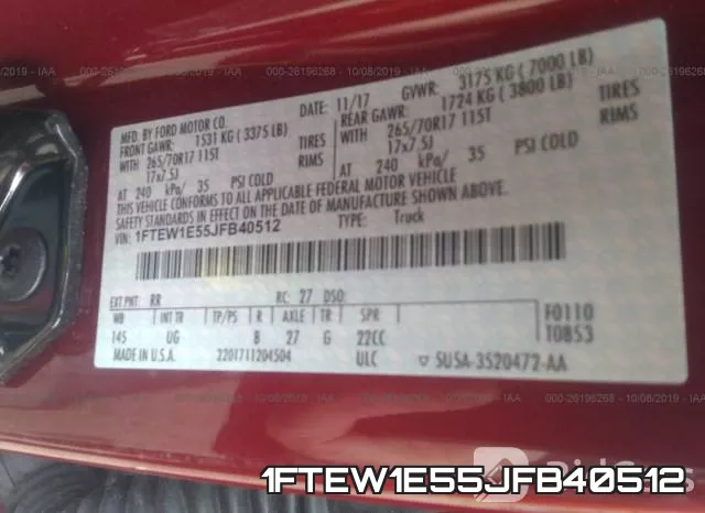 1FTEW1E55JFB40512 фото 10