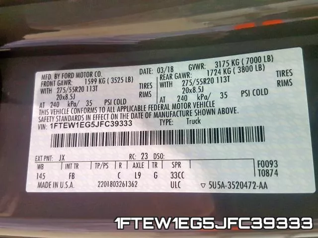 1FTEW1EG5JFC39333 фото 2