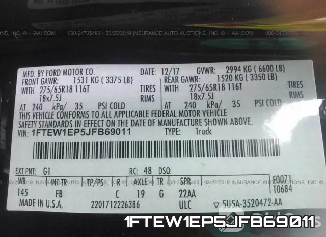 1FTEW1EP5JFB69011 фото 10