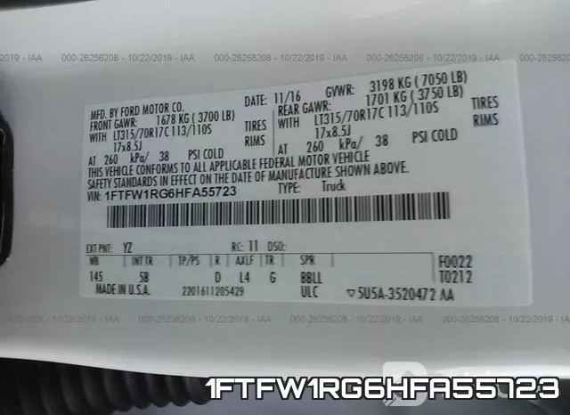 1FTFW1RG6HFA55723 фото 10
