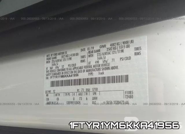 1FTYR1YM6KKA41956 фото 10