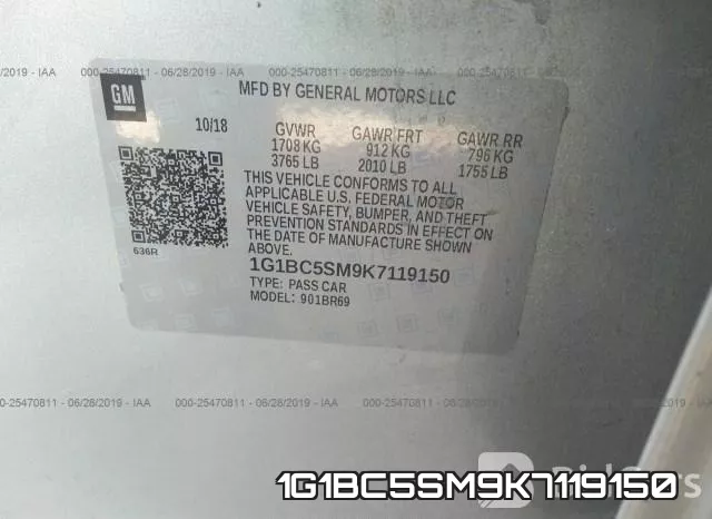1G1BC5SM9K7119150 фото 9