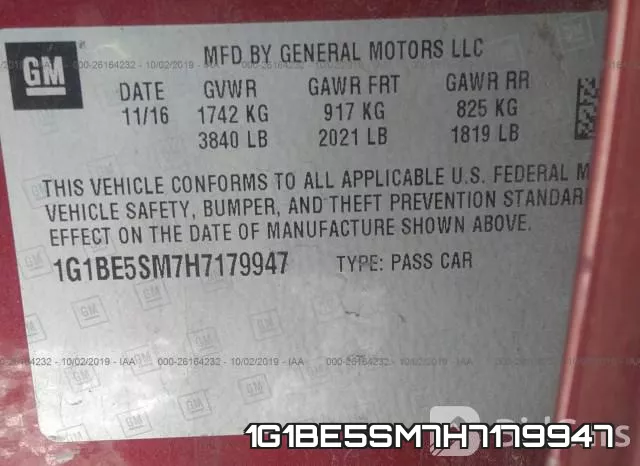1G1BE5SM7H7179947 фото 10