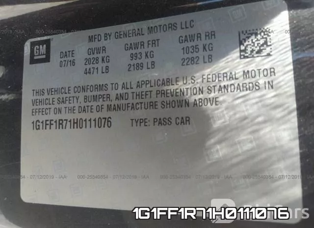 1G1FF1R71H0111076 фото 10