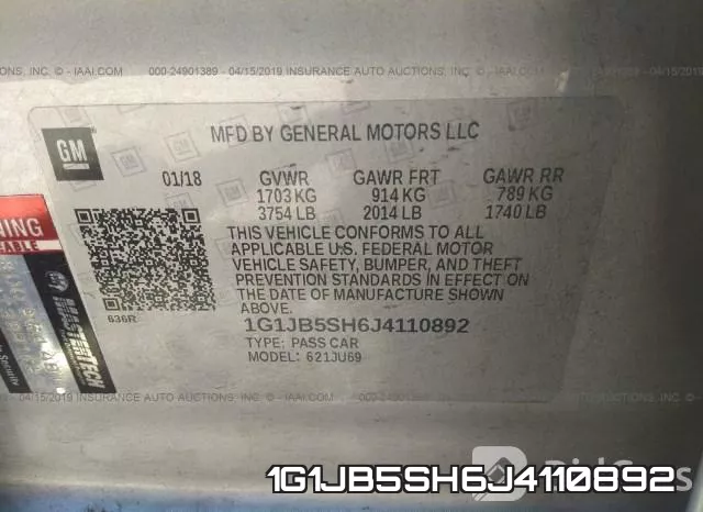 1G1JB5SH6J4110892 фото 10