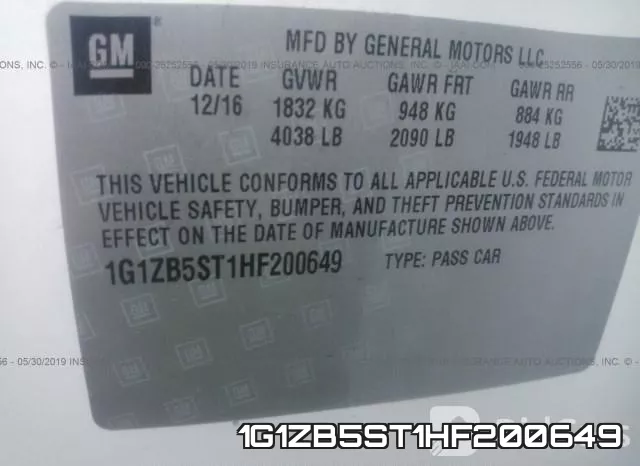 1G1ZB5ST1HF200649 фото 10