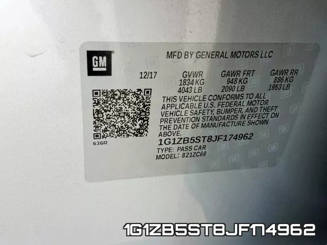 1G1ZB5ST8JF174962 фото 2