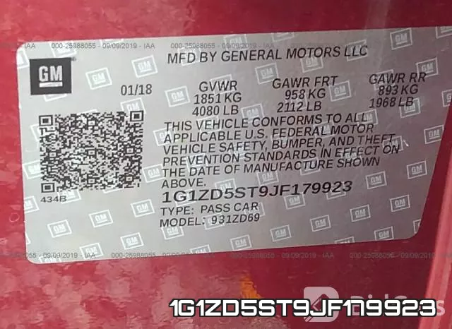 1G1ZD5ST9JF179923 фото 10