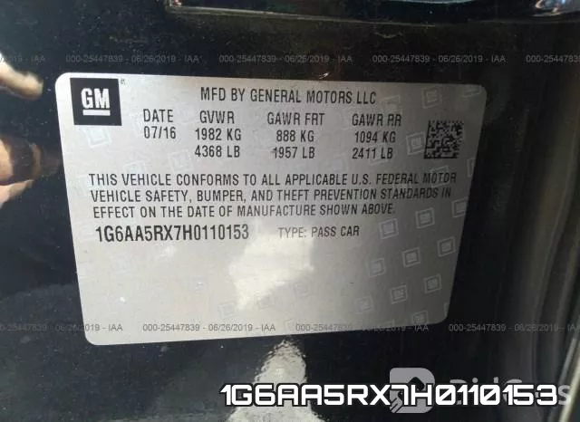 1G6AA5RX7H0110153 фото 10