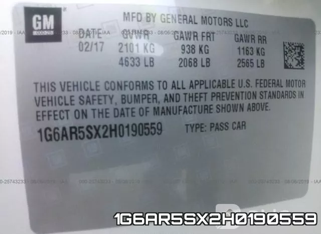 1G6AR5SX2H0190559 фото 10