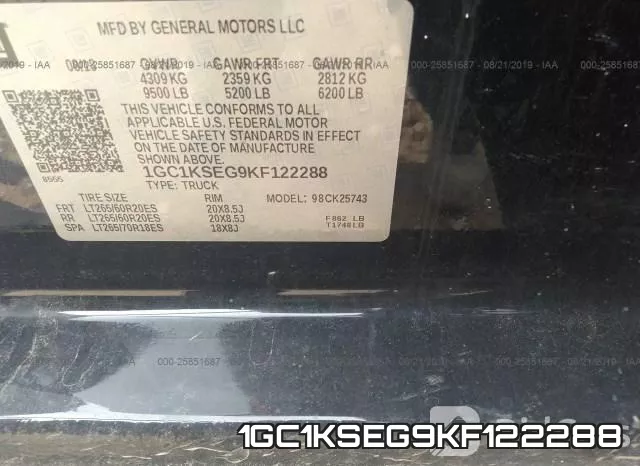1GC1KSEG9KF122288 фото 10