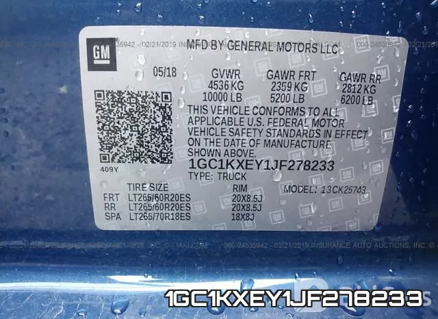 1GC1KXEY1JF278233 фото 10