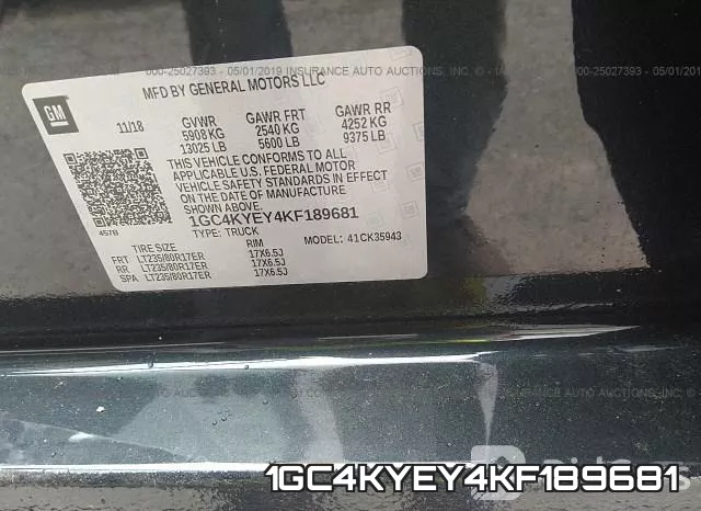 1GC4KYEY4KF189681 фото 10