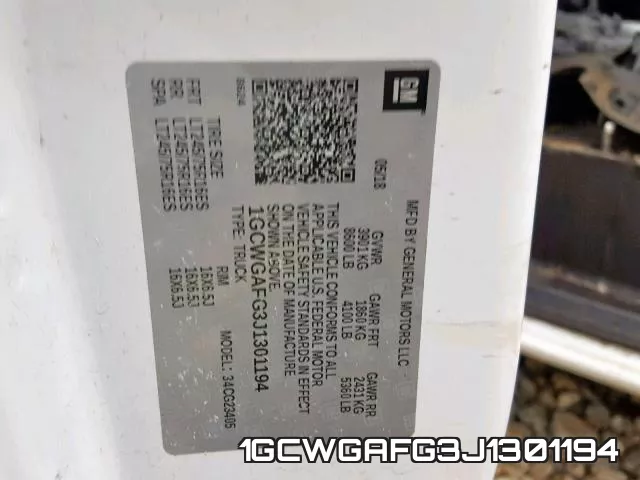 1GCWGAFG3J1301194 фото 2