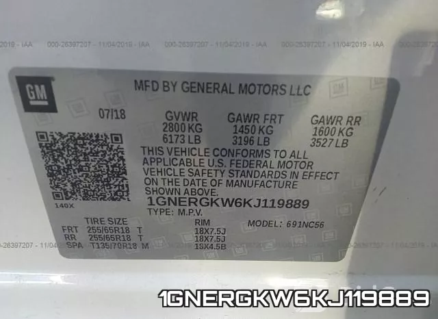 1GNERGKW6KJ119889 фото 10