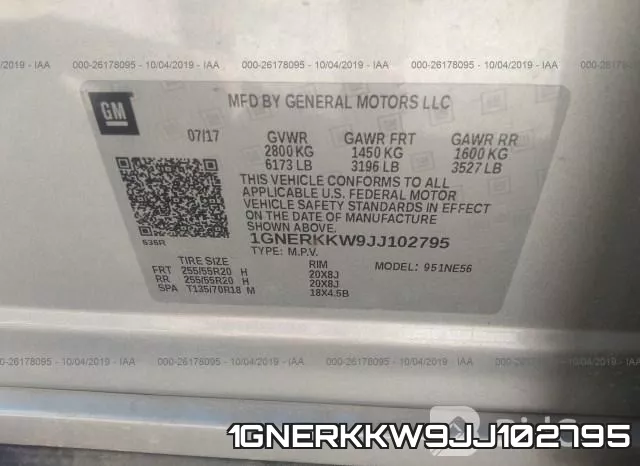 1GNERKKW9JJ102795 фото 10