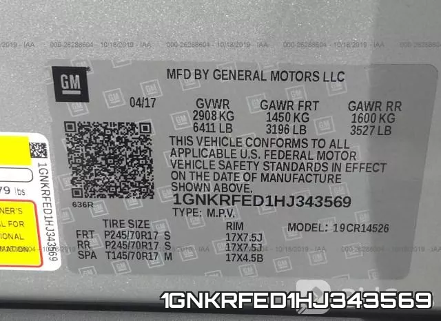 1GNKRFED1HJ343569 фото 10