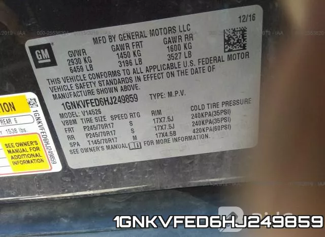1GNKVFED6HJ249859 фото 10