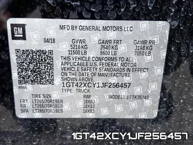 1GT42XCY1JF256457 фото 2