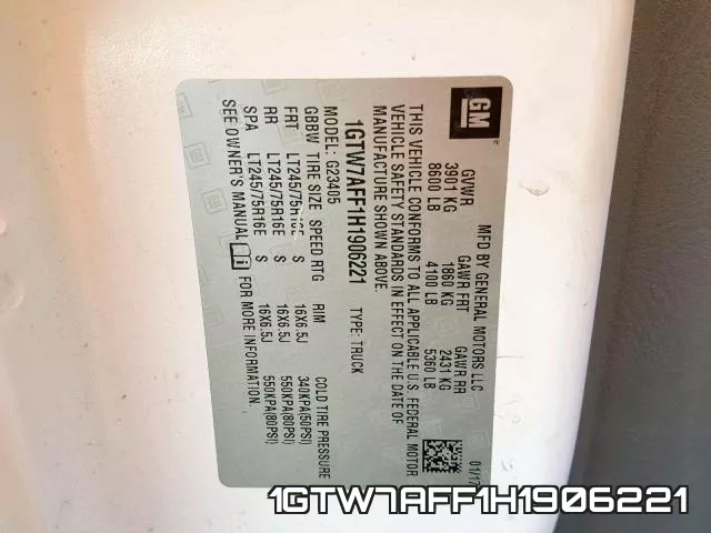 1GTW7AFF1H1906221 фото 2