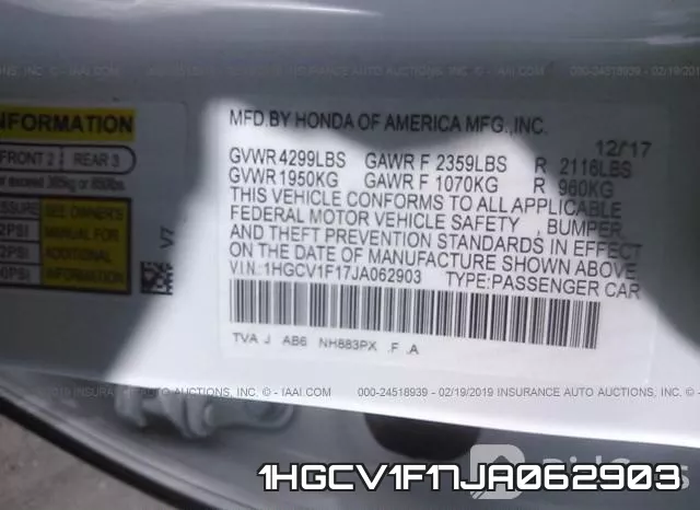 1HGCV1F17JA062903 фото 10