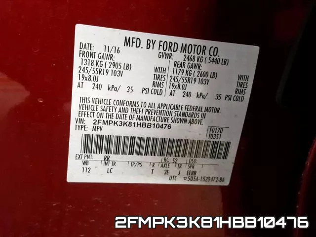 2FMPK3K81HBB10476 фото 2