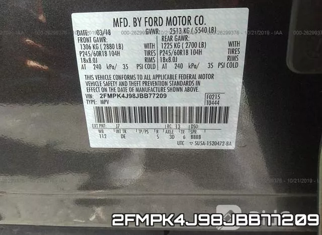 2FMPK4J98JBB77209 фото 10