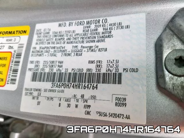 3FA6P0H74HR164764 фото 2