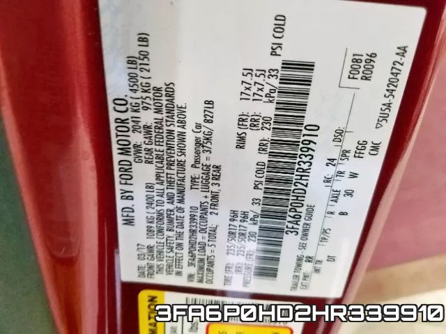 3FA6P0HD2HR339910 фото 2