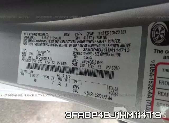 3FADP4BJ1HM114713 фото 10