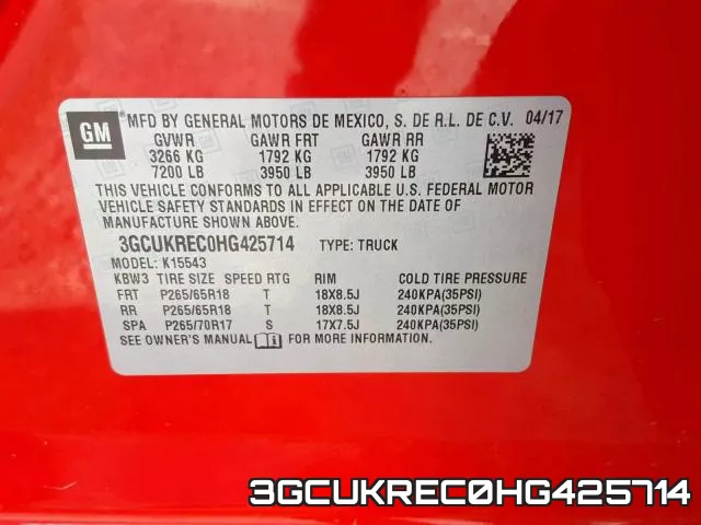 3GCUKREC0HG425714 фото 2
