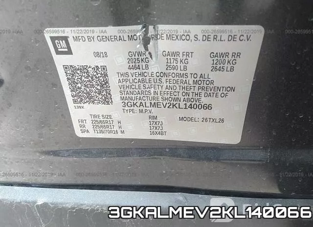 3GKALMEV2KL140066 фото 10