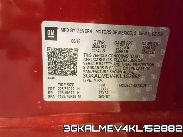 3GKALMEV4KL152882 фото 2