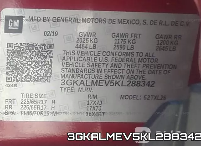 3GKALMEV5KL288342 фото 10