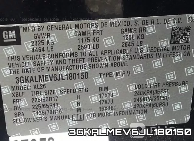 3GKALMEV6JL180150 фото 10