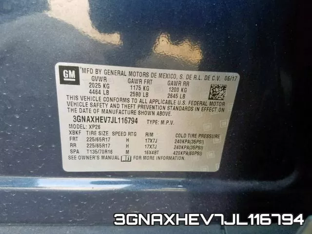 3GNAXHEV7JL116794 фото 2
