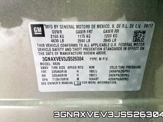 3GNAXVEV3JS526304 фото 2