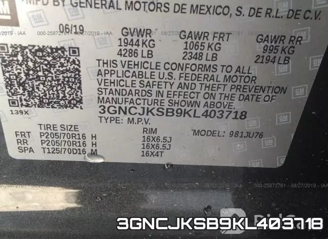 3GNCJKSB9KL403718 фото 10