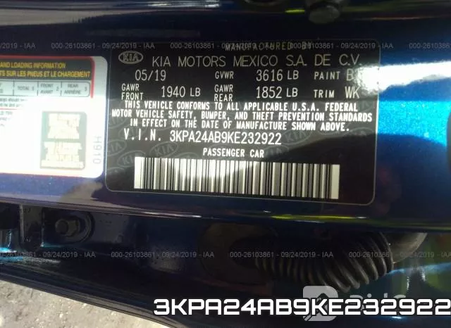 3KPA24AB9KE232922 фото 10